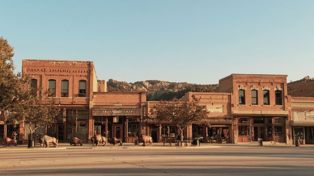 The shops of Custer SD on a glowing afternoon